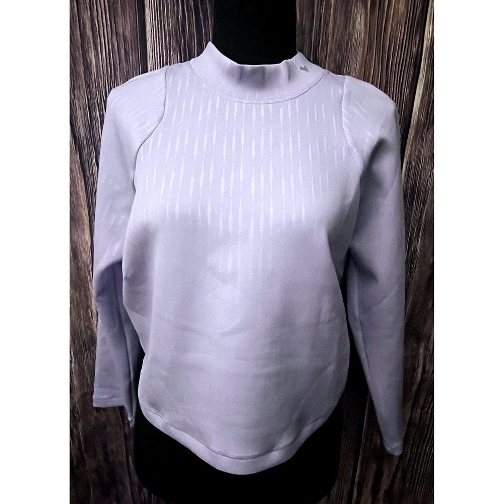 NWT Bad Birdie The Links Mock Neck Cattails XL Fitted Golf Top $80 3/4 Lavender - Picture 3 of 8